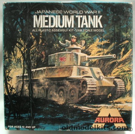 Aurora 1/48 Japanese Type 97 Chi-Ha Medium Tank - With Army or Navy Decals, 325-150 plastic model kit
